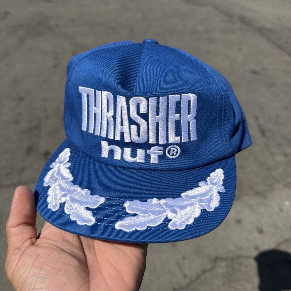 Thrasher Huf Hat Blue Snapback Spell Out